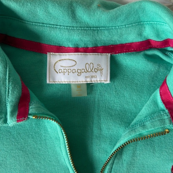 Capagallo golf shirt quarter zip turquoise size M short sleeve polo t-shirt - Picture 3 of 9
